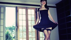 Woman black dress