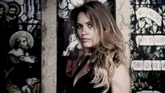 Woman black dress portraits