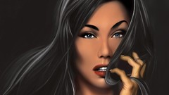 Woman black hair artwork