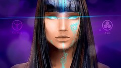 Woman black hair artwork fantasy art