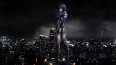 Woman black night Motoko
