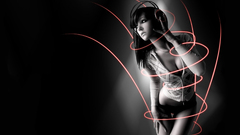 Woman black red white