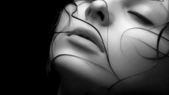 Woman black smiling monochrome