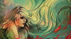 Woman blondes artwork fantasy art