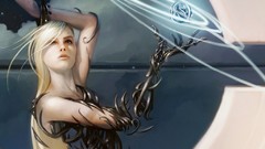 Woman blondes artwork fantasy art