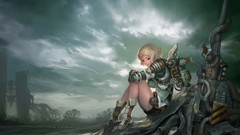 Woman blondes artwork video games futuristic Argo