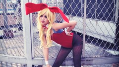 Woman blondes asians cosplay bunny ears