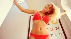 Woman blondes bikini