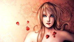 Woman blondes blue eyes