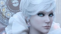 Woman blondes blue eyes artwork