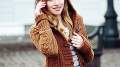 Woman blondes blue eyes cardigan sweaters