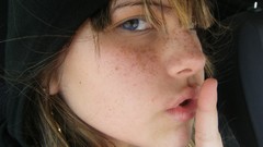 Woman blondes blue eyes freckles teen