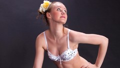 Woman blondes blue eyes models bra cleavage ella Fame Girls 