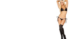 Woman blondes boots bikini