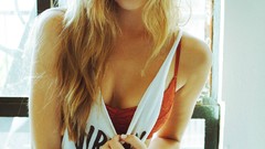 Woman blondes bra cleavage panties alexis ren