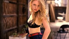 Woman blondes bra teen