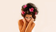 Woman blondes brunettes bra Veronika Fasterova