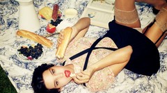 Woman blondes brunettes models