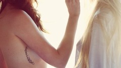 Woman blondes brunettes models