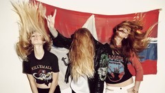 Woman blondes brunettes models