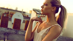 Woman blondes brunettes models