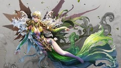 Woman blondes cleavage artwork fantasy art