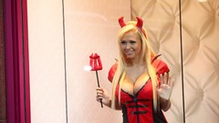 Woman blondes cleavage huge boobs Sophie Reade