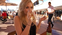 Woman blondes drinking Abigail Halliday