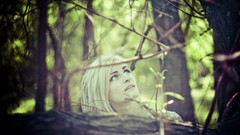 Woman blondes forests