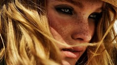 Woman blondes freckles models