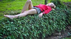 Woman blondes girls in nature