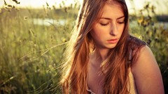 Woman blondes girls in nature