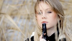 Woman blondes girls with guns handguns