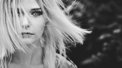 Woman blondes grayscale