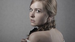 Woman blondes green eyes