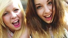 Woman blondes green eyes brunettes