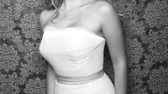 Woman blondes katherine jenkins grayscale