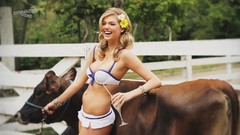 Woman blondes laughing models bikini kate upton