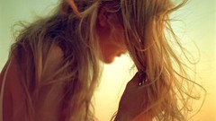 Woman blondes long hair