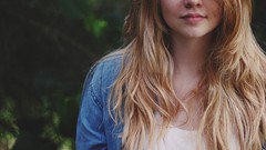 Woman blondes long hair