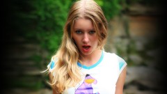 Woman blondes long hair blue eyes models open mouth ella tight 