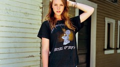 Woman blondes long hair blue eyes teen