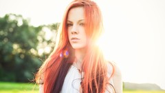 Woman blondes long hair models