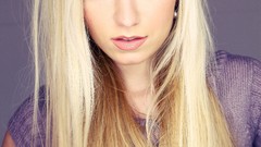 Woman blondes long hair models skinny