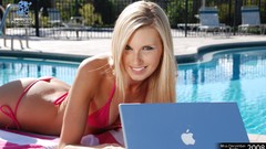 Woman blondes models bikini