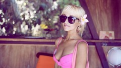 Woman blondes models bikini