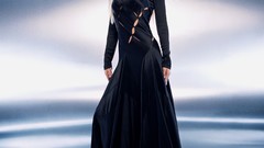 Woman blondes models black dress fashion photography Molly Sims