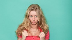 Woman blondes models cleavage panties boobs ella pink panties 