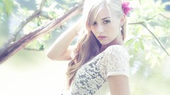 Woman blondes models girls in nature