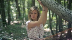 Woman blondes models girls in nature